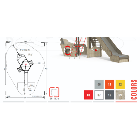  Vaikų žaidimo aikštelės kompleksas, kolekcija 'Piratų laivas / MBG-1201_CI 12-1005-T01'