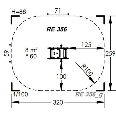Spyruokliukas vaikų žaidimų aikštelėms 'MBG-1152_RE 356-12'
