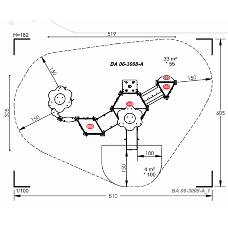 Vaikų žaidimų aikštelių įranga Baby linija – mažiesiems 'MBG-2131_BA 06-3008-A99'