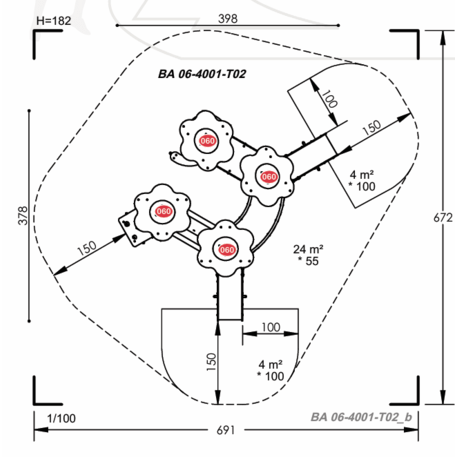 Vaikų žaidimų aikštelių įranga Baby linija – mažiesiems 'MBG-2138_BA 06-4001-T01'