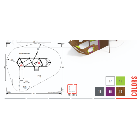  Vaikų žaidimo aikštelės kompleksas, kolekcija 'Piratų laivas / MBG-1207_CI 12-2002-T02'