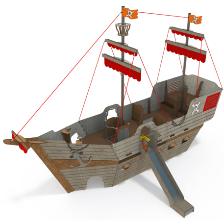  Vaikų žaidimo aikštelės kompleksas, kolekcija 'Piratų laivas / MBG-1226_CI 15-1002-T04'