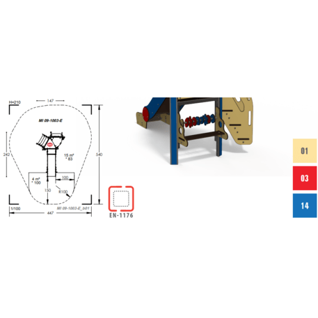 Žaidimų aikštelių kompleksas vaikams nuo 2 metų amžiaus – kolekcija 'MINI / MBG-2148_MI 09-1003-E14'