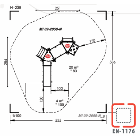 Žaidimų aikštelių kompleksas vaikams nuo 2 metų amžiaus – kolekcija 'MBG-2254_MI 09-2058-N99'