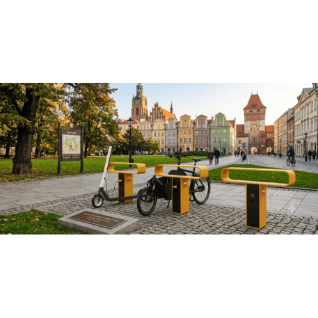 Dviračių ir elektrinių paspirtukų stovas su įkrovimo lizdu 'Rio_615'