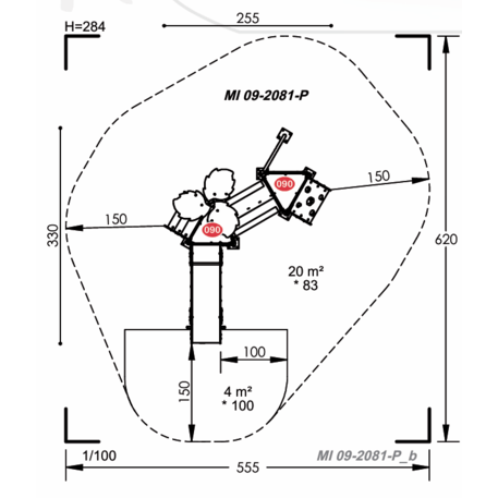 Žaidimų aikštelių kompleksas vaikams nuo 2 metų amžiaus – kolekcija 'MINI / MBG-2287_MI 09-2081-P15'