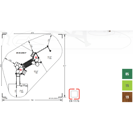 Žaidimų aikštelių kompleksas vaikams nuo 2 metų amžiaus – kolekcija 'MINI / MBG-2302_MI 09-2090-P99'