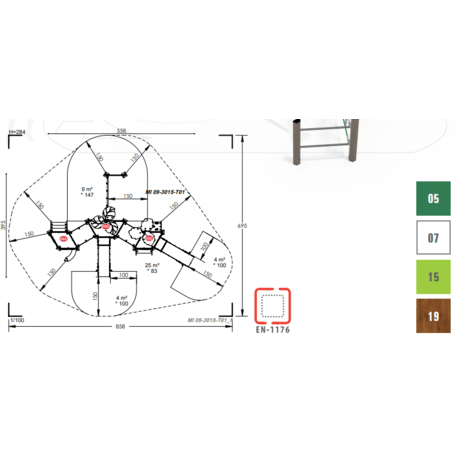 Žaidimų aikštelių kompleksas vaikams nuo 2 metų amžiaus – kolekcija 'MINI / MBG-2328_MI 09-3015-T01'