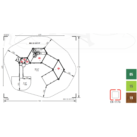 Žaidimų aikštelių kompleksas vaikams nuo 2 iki 10 metų amžiaus – kolekcija 'MAXI / MBG-2365_MA 12-1017-P15'