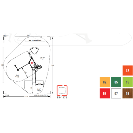 Žaidimų aikštelių kompleksas vaikams nuo 2 iki 10 metų amžiaus – kolekcija 'MAXI / MBG-2374_MA 12-1036-T02'