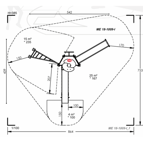 Spielplatzkomplex für Kinder von 2 bis 12 Jahren – Kollektion 'MEGA / MBG-2524_ME 18-1009-I22'