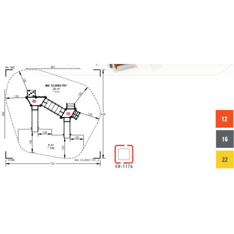 Complesso per parco giochi per bambini dai 2 anni – collezione 'MAXI / MBG-2452_MA 12-2093-T01'