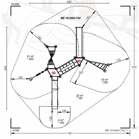 Комплекс детских площадок для детей от 2 до 12 лет – коллекция 'MEGA / MBG-2539_ME 18-2004-T02'