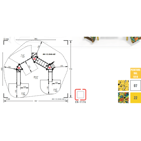 Žaidimų aikštelių kompleksas vaikams nuo 2 iki 10 metų amžiaus – kolekcija 'MAXI / MBG-2477_MA 12-3044-T01'