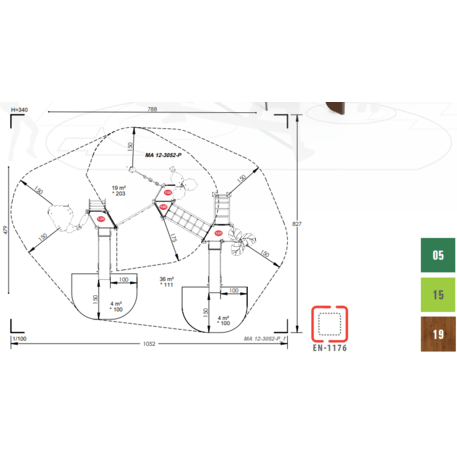 Žaidimų aikštelių kompleksas vaikams nuo 2 iki 10 metų amžiaus – kolekcija 'MAXI / MBG-2486_MA 12-3052-P15'