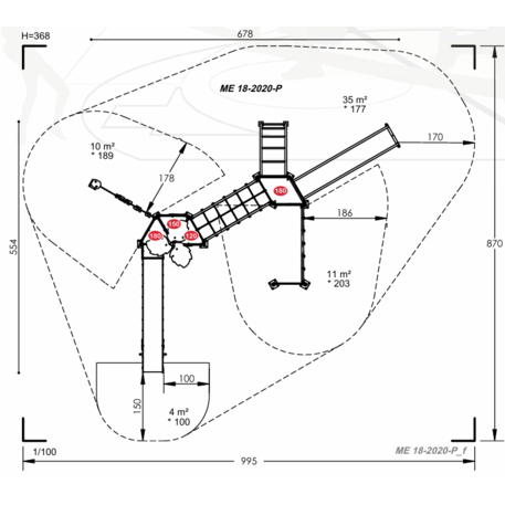 Žaidimų aikštelių kompleksas vaikams nuo 2 iki 12 metų amžiaus – kolekcija 'MEGA / MBG-2547_ME 18-2020-P15'