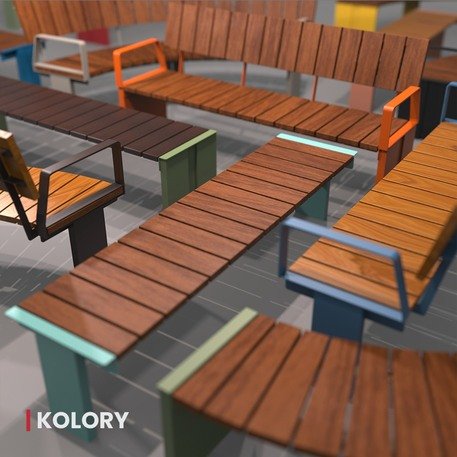 Metalinis suolas (suoliukas) su atlošu, pagamintas iš Iroko medienos 'Helio / 012140'