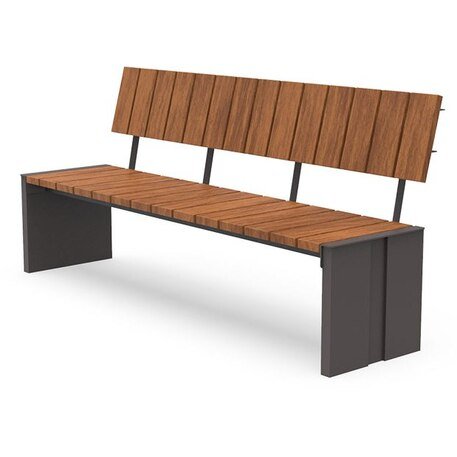 Metalinis suolas (suoliukas) su atlošu, pagamintas iš Iroko medienos 'Helio / 012140'