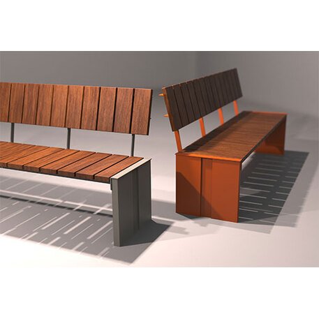 Metalinis suolas (suoliukas) su atlošu, pagamintas iš Iroko medienos 'Helio / 012140'