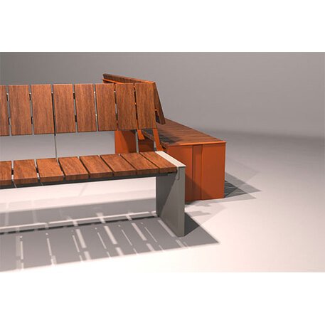 Metalinis suolas (suoliukas) su atlošu, pagamintas iš Iroko medienos 'Helio / 012140'