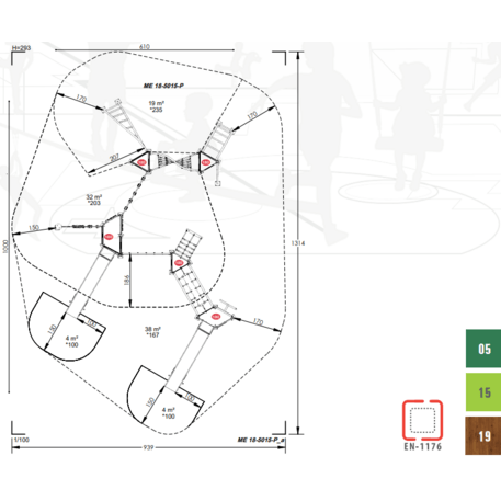 Žaidimų aikštelių kompleksas vaikams nuo 2 iki 12 metų amžiaus – kolekcija 'MEGA / MBG-2630_ME 18-5015-P15'