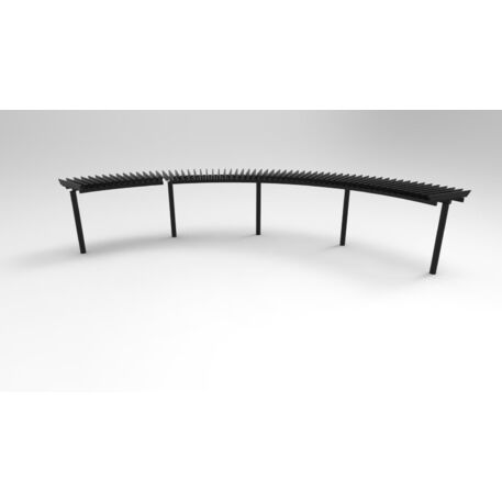 Metalinė pergolė su supynėmis ir suolais iš iroko medienos 'Premium Collection / STF/28-31-09/MDL'