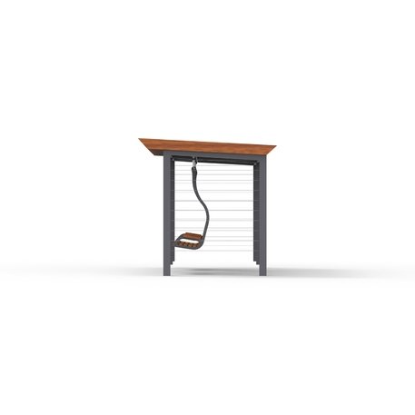 Metalinė pergolė su supynėmis iš iroko medienos 'Premium Collection / STF/22-31-01_07/MDL'