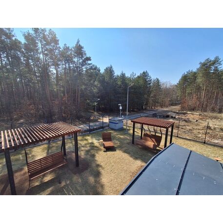 Metalinė pergolė su supynėmis iš iroko medienos 'Premium Collection / STF/22-31-01_07/MDL'