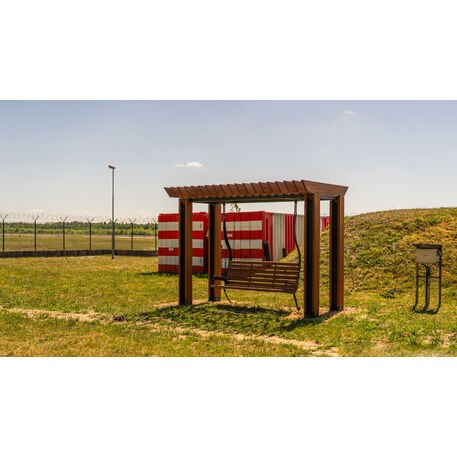 Metalinė pergolė su supynėmis iš iroko medienos 'Premium Collection / STF/22-31-01_07/MDL'