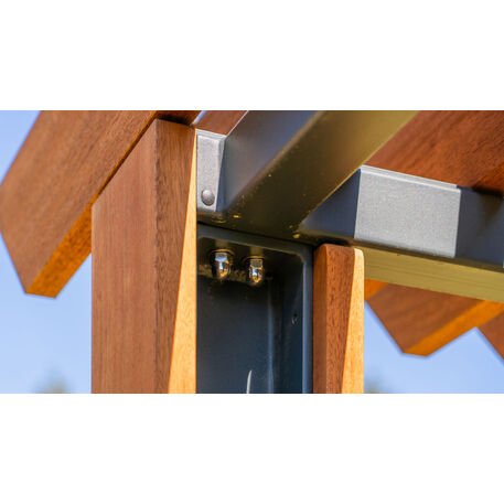 Metalinė pergolė su supynėmis iš iroko medienos 'Premium Collection / STF/22-31-01_07/MDL'