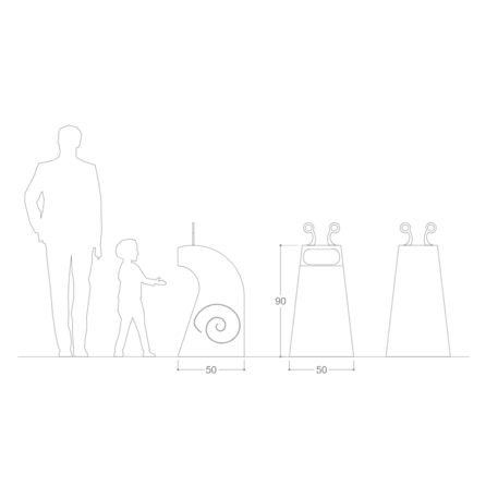 Metal trash bin for children’s playgrounds 'Snail Bin G549'