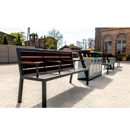 Metalinis suolas su atlošu ir medine sėdimąja dalimi 'MBG/21-Limba / 190cm'