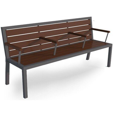 Metalinis suolas su atlošu ir medine sėdimąja dalimi 'MBG/21-Limba / 190cm'