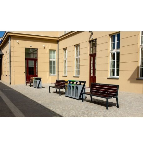 Metalinis suolas su atlošu ir medine sėdimąja dalimi 'MBG/21-Limba / 190cm'