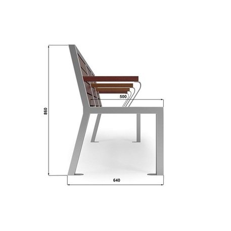 Metalinis suolas su atlošu ir medine sėdimąja dalimi 'MBG/21-Limba / 190cm'