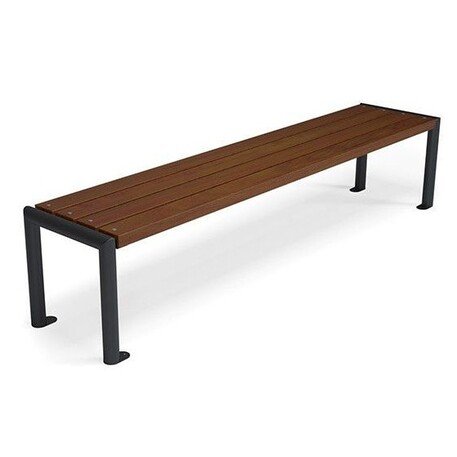 Металлическая скамейка без спинки с деревянным сиденьем 'MBG/90-Stokrotka I / 190cm'