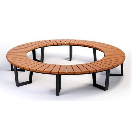 Металлическая скамейка без спинки с деревянным сиденьем 'MBG/108-Amant I / 191cm'