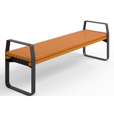 Металлическая скамейка без спинки с деревянным сиденьем 'MBG/120-Dore I / 180cm'