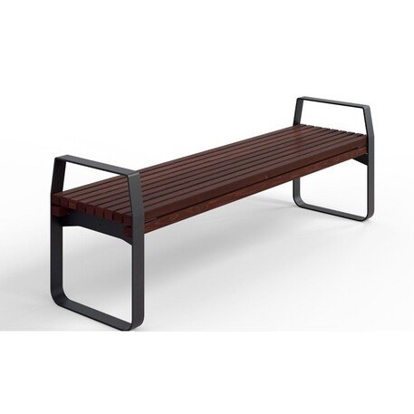 Металлическая скамейка без спинки с деревянным сиденьем 'MBG/120-Dore I / 180cm'