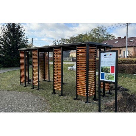 Metal gazebo–pergola with benches and a picnic table 'Polaris I / 558cm'