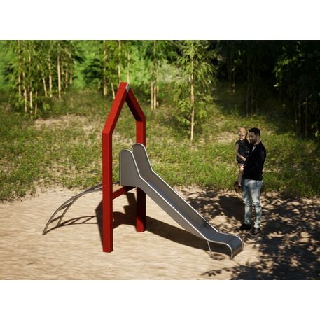 Moduliniai vaikų žaidimų aikštelių kompleksai 3–12 metų vaikams – kolekcija 'Frame / Ninja' MBG-Sliding house 2 02366