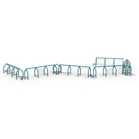 Moduliniai vaikų žaidimų aikštelių kompleksai 3–12 metų vaikams – kolekcija 'Frame / Ninja' MBG-Ninja Frame Stendal 02735