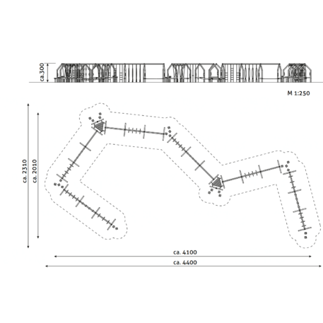 Moduliniai vaikų žaidimų aikštelių kompleksai 3–12 metų vaikams – kolekcija 'Frame / Ninja' MBG-Ninja Frame Stendal 02735