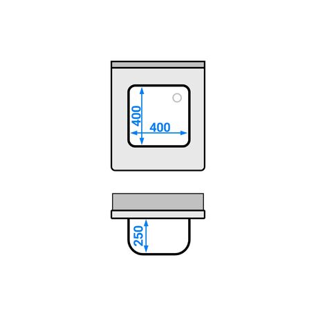 Edelstahltisch 0.6m lang mit Spüle (40x40x25cm) und Ablage, 700mm tief