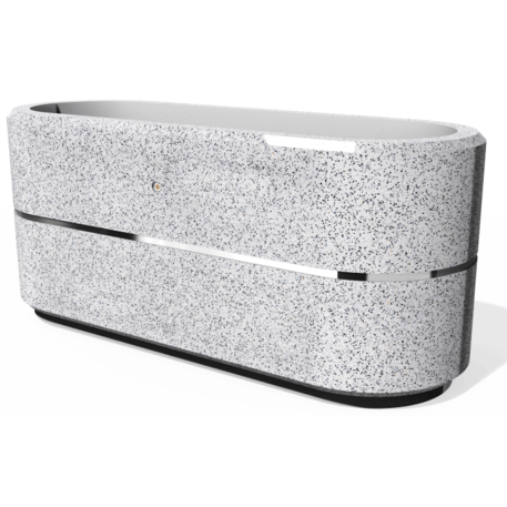 Betoninis vazonas – gėlinė, padengta smulkia granito skaldele 'Premium / 150x55xH/65cm / BS-196'
