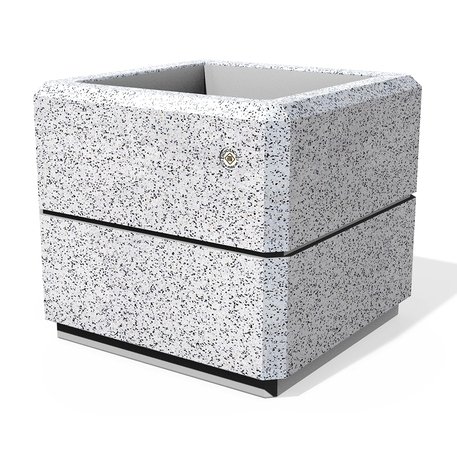 Kvadratinis betoninis vazonas – gėlinė, padengta smulkia granito skaldele 'Premium / 50x50xH/45cm_BS-82'