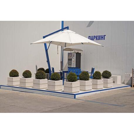 Kvadratinis betoninis vazonas – gėlinė, padengta smulkia granito skaldele 'Premium / 50x50xH/45cm_BS-82'