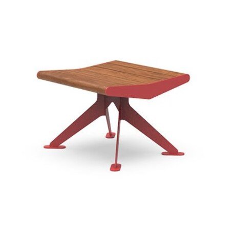 Metallstuhl ohne Rückenlehne aus Iroko-Holz 'Flow / 001292'