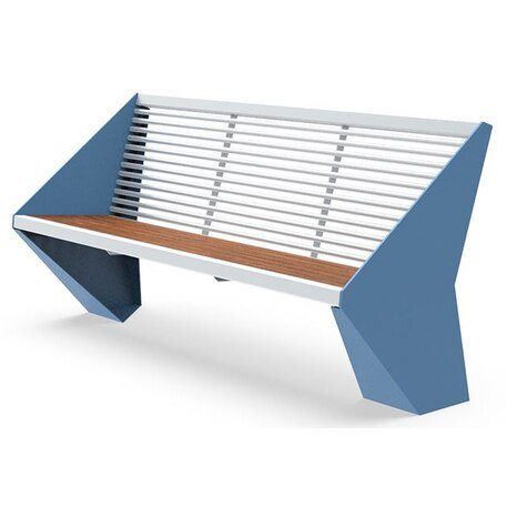 Metalinis suolas (suoliukas) su atlošu, pagamintas iš Iroko medienos 'Letter / 001273'