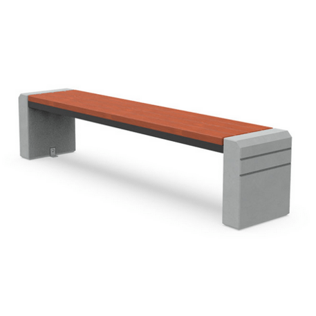 Betoninis suolas be atlošo su medine sėdima dalimi 'Brno'